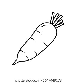 Outlined Carrot Icon Vector - High Quality Vector Illustration for Commercial Use