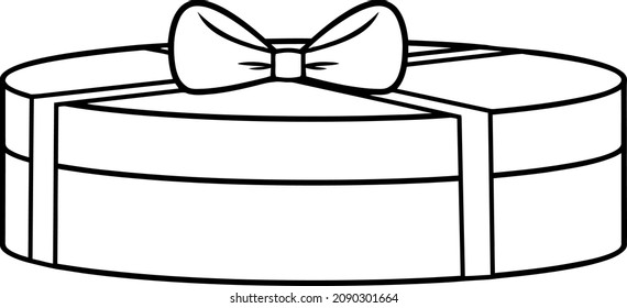 Caja De Regalo De Caricatura Con Cinta. Ilustración dibujada a mano vectorial aislada en fondo blanco