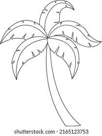 Outlined Cartoon Tropical Palm Tree Crown Stock Vector (royalty Free 