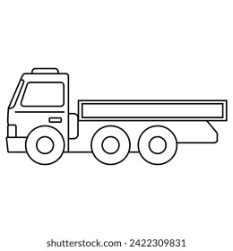 Cartoon Truck Vector Line Art Stock Vektor 10