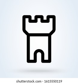 Outlined castle. Simple vector modern icon design illustration.