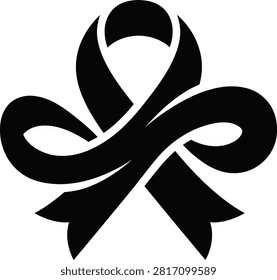 outlined classic ribbon symbol defined by precise