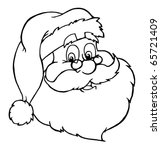 Outlined Classic Santa Claus Head