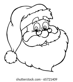 Outlined Classic Santa Claus Head