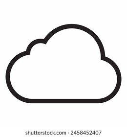 outlined cloud illustration icon design