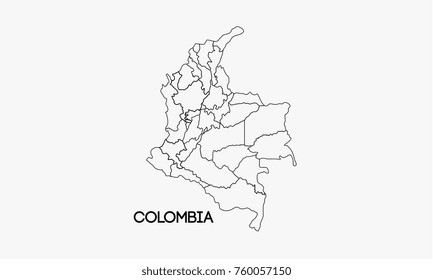 Diseños vectoriales de mapas de Colombia esbozados