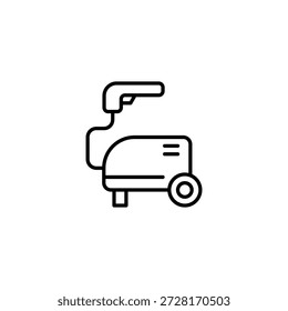 Ilustración de compresor delineado, dispositivo mecánico,