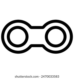 Outlined contact lenses case - flat and modern icon