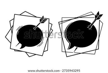 Outlined Content Moderation and Precision Message Targeting Icon for Social Media Marketing and Communication Analysis