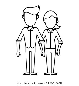 outlined couple people relationship