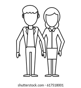 outlined couple people relationship