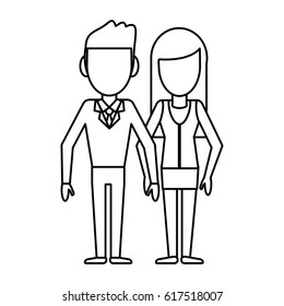 outlined couple people relationship