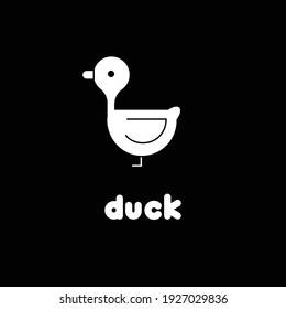 Un lindo pato de dibujos animados. Ilustración vectorial.