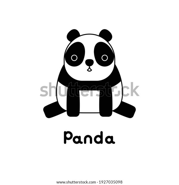 Outlined Cute Cartoon Panda Vector Illustration Stock Vector (Royalty ...