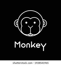 La cara de mono lindo. Un mono pequeño al estilo de las caricaturas. Ilustración del vector
