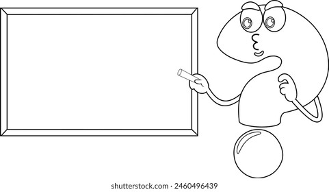 Outlined Cute Question Mark Cartoon Character Writing On School Chalk Board. Vector Hand Drawn Illustration Isolated On Transparent Background - Powered by Shutterstock - Get 15% off with code: PIKWIZARD15