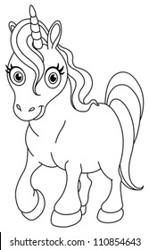 Outlined cute unicorn