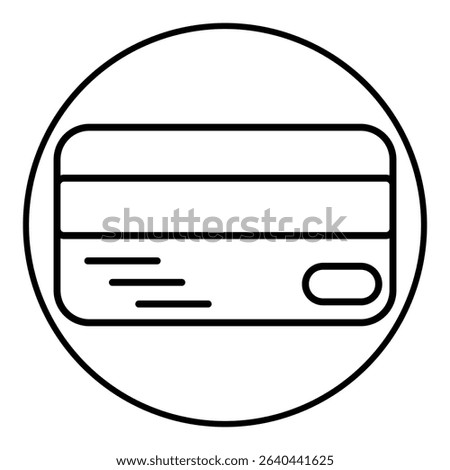 Outlined debit card icon inside circle