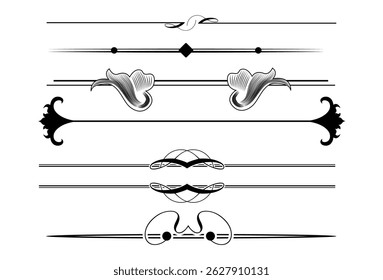 Outlined decorative elements on black colour