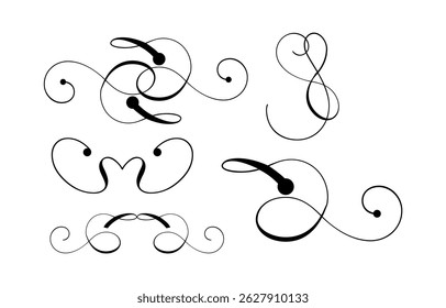 Outlined decorative elements on black colour