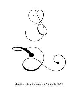 Outlined decorative elements on black colour