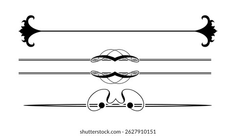 Outlined decorative elements on black colour