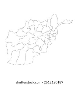 Outlined design of Afghanistan map shape