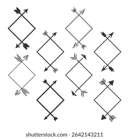 Outlined diamond grid. Transparent line elements. Light vector shape. Rhombus symmetry figure.