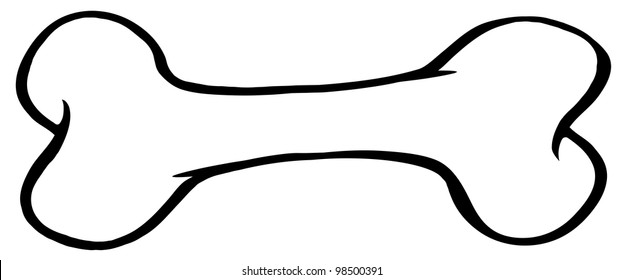 Outlined Dog Bone. Vector Illustration