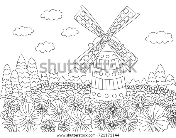 Download Outlined Doodle Antistress Coloring Book Page Stock Vector ...