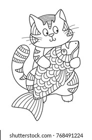 Download Cat Coloring Page Hd Stock Images Shutterstock
