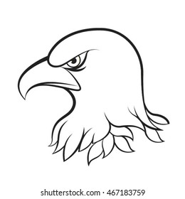 outlined eagle head-vector drawing