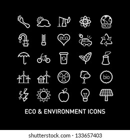 Outlined Ecology and Environment Icon Set Collection