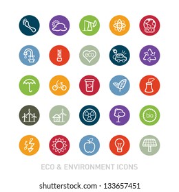 Outlined Ecology and Environment Icon Set Collection