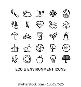 Outlined Ecology and Environment Icon Set Collection