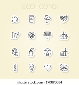 Outlined Ecology and Environment Icon Set Collection