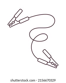 Outlined Emergency Battery Cables icon. Vector illustration