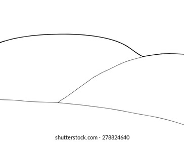 Outlined empty rolling hills background cartoon illustration - Shutterstock ID 278824640