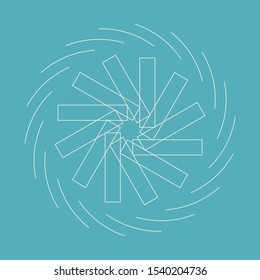 Outlined fan paddles motion vector eps10 isolated.