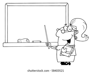 Outlined Female School Teacher