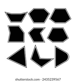 outlined and filled geometric fluid black and white shapes vector illustration