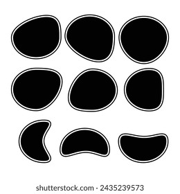 Ilustración vectorial de formas blancas y negras con contorno y relleno