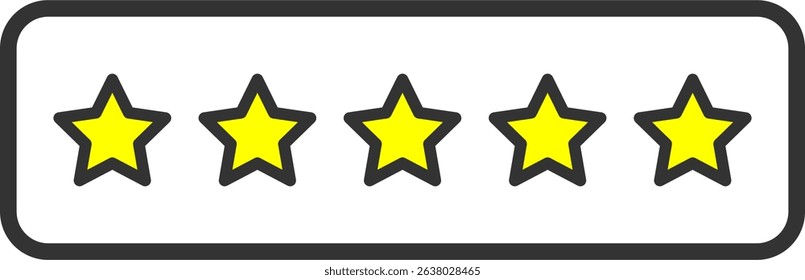 Outlined Five Star Rating Icon