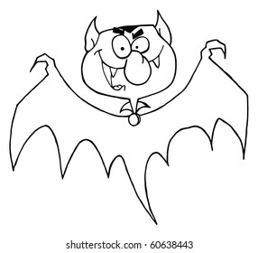 Outlined Flying Vampire