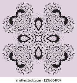 Outlined four-corner oriental colouring patter looking like vadjra-weapon