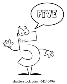 Friendly Outlined Number 5 Five Guy Stock Illustration 70801072 ...