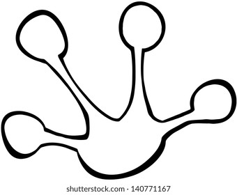 Outlined Frog Print. Vector Illustration