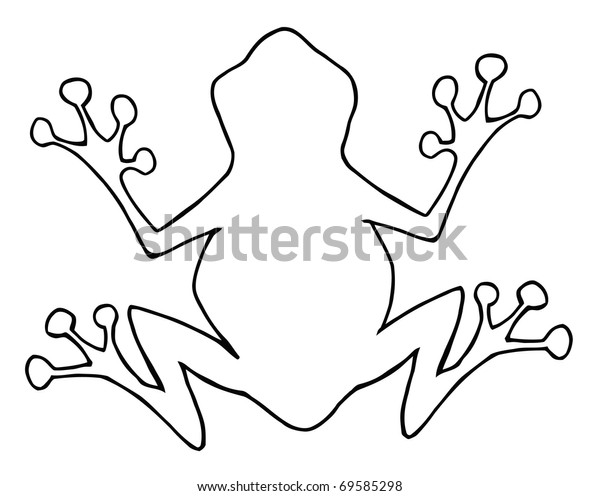 Outlined Frog Silhouette Stock Vector (Royalty Free) 69585298 ...