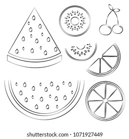 Outlined Fruit Mix