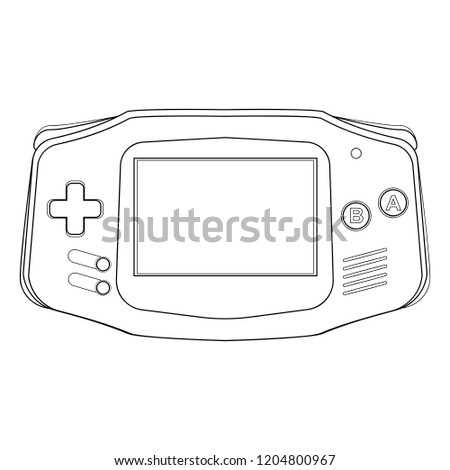 Outlined gameboy advance vector illustration